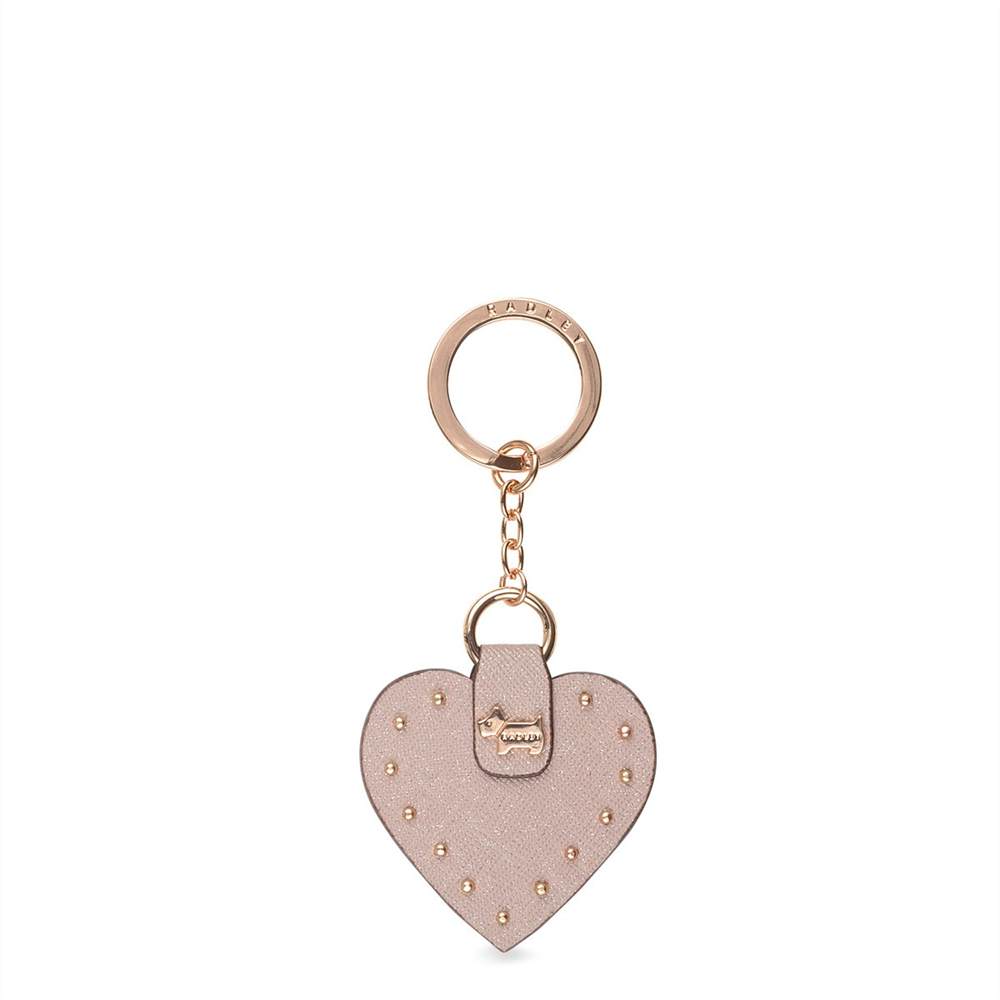 radley soft leather handbags | hyde road radley london | Radley Heart Stud Keyring Pale Pink