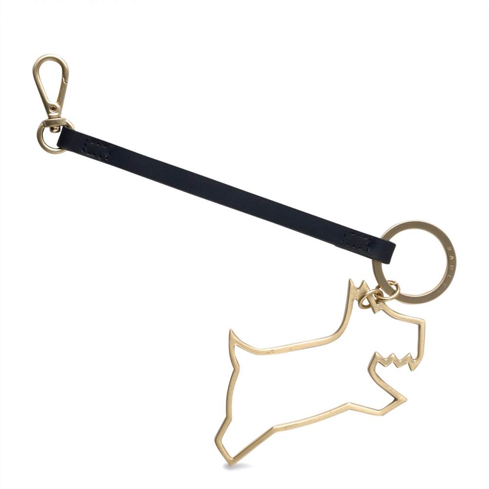 Radley Metal Outline Dog Keyring Bag Charm Ink Blue