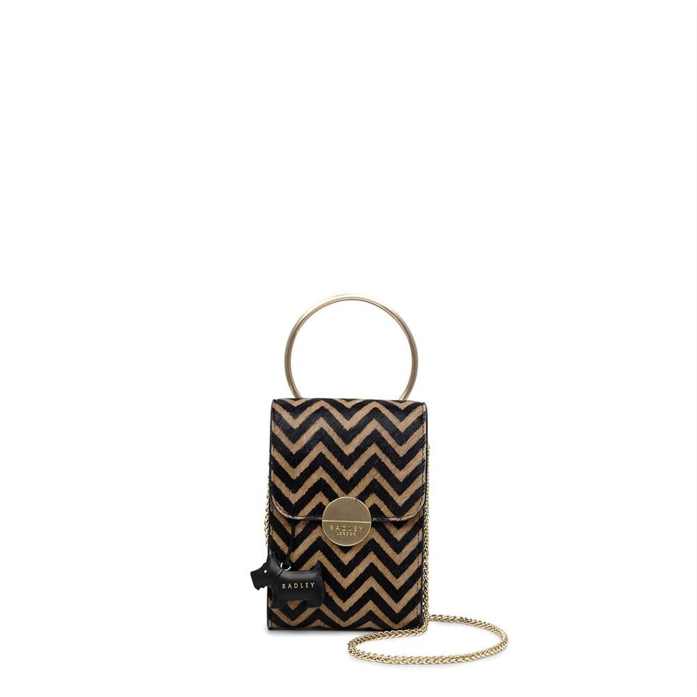 Radley Satchel Bag Bliss Crescent Mini Flapover Satchel Black
