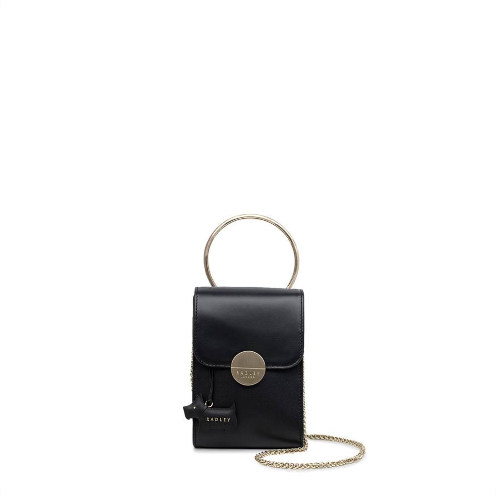 Radley Satchel Bags Bliss Crescent Mini Flapover Satchel Black