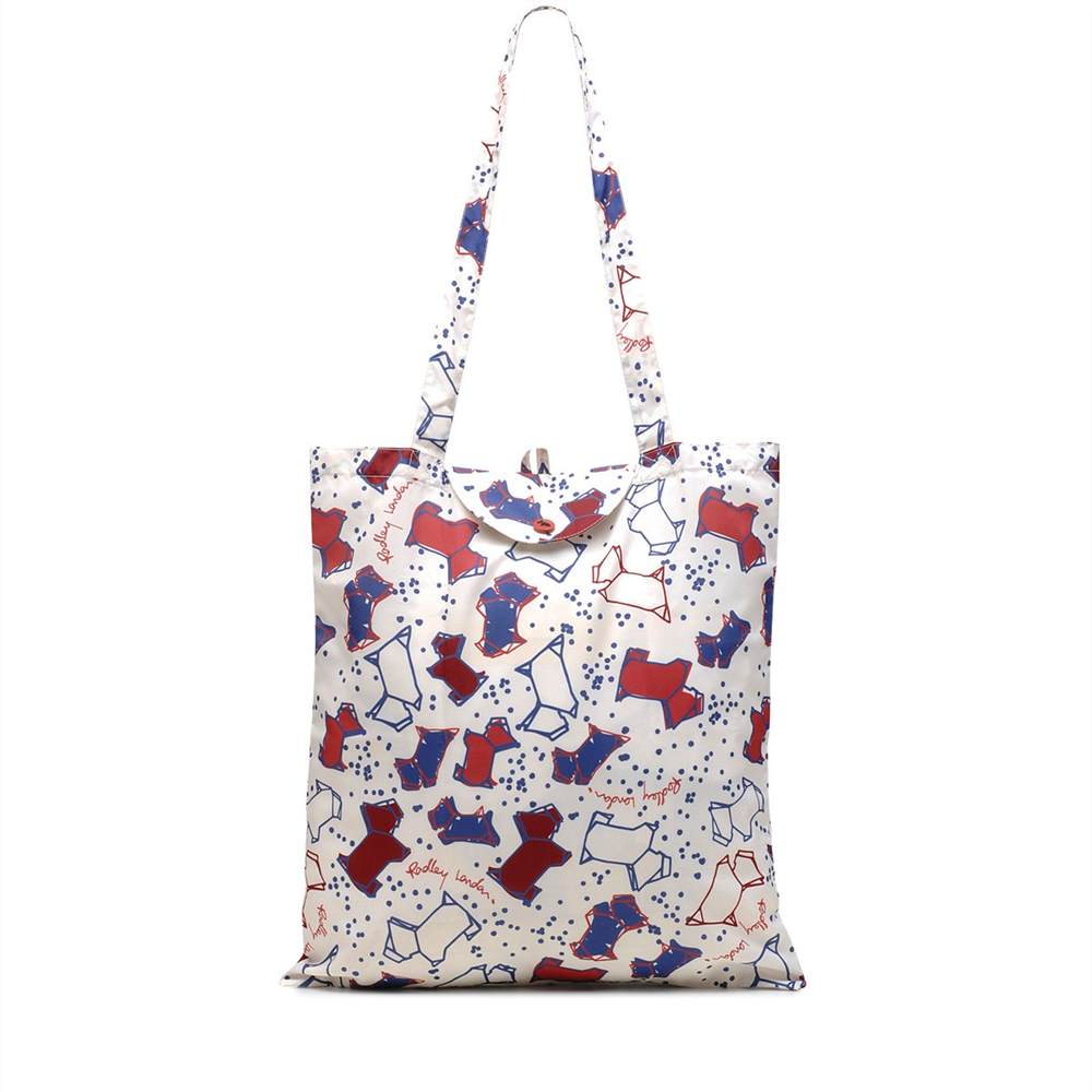 Radley Shopper Bags Speckle Dog Foldaway Tote Chalk