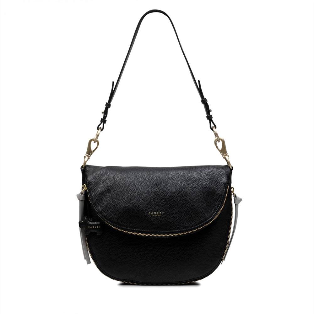 Radley Shoulder Bags Pudding Lane Medium Flapover Shoulder Bag Black