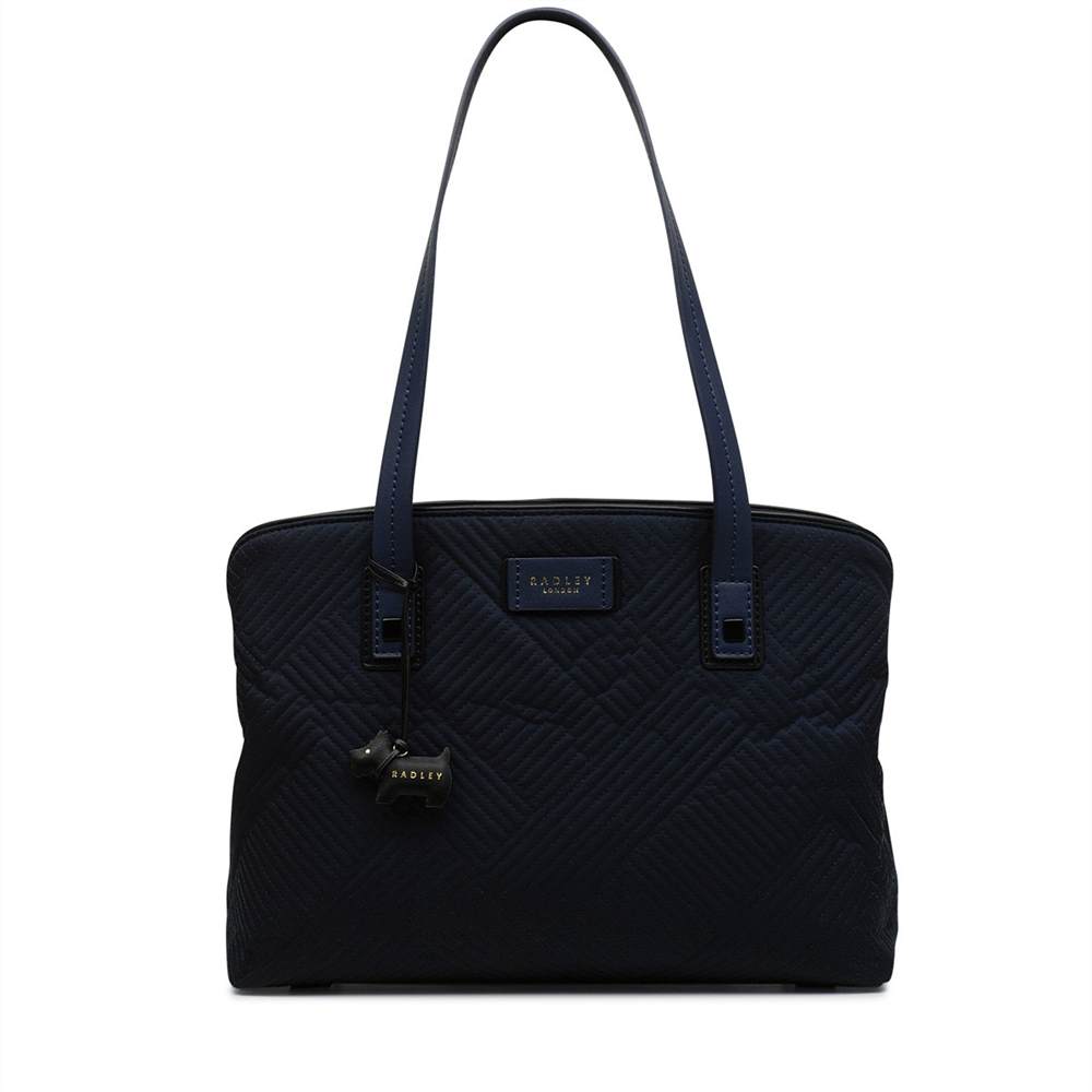 Radley Tote Bags Deco Stripe Quilt Large Multi-Compartment Tote Bag Ink Blue