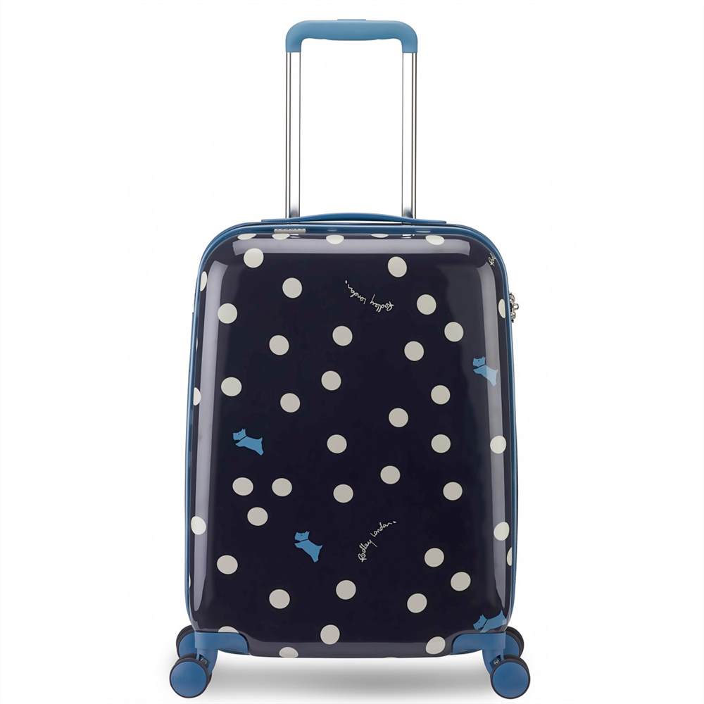 Radley Vintage Dog Dot Cabin Wheel Trolley Case Black