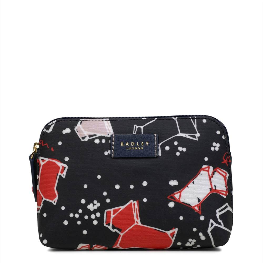 Radley Zip Wallets Speckle Dog Small Zip-Top Pouch Ink Blue